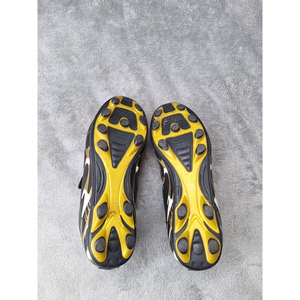 Kids Soccer Cleats Black Gold Graphic Hook and Loop Athletic Shoes Cleats - Picture 5 of 5